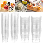 30/50X Round Reusable Plastic Shot Glasses Dessert Cups Disposable Glass Drinks