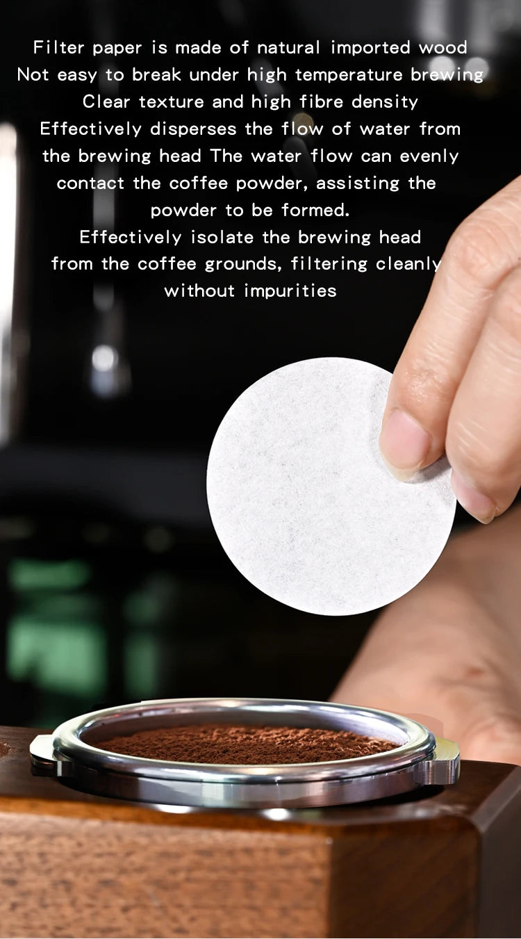 KACACAO Coffee Filter Paper Espresso Paper Filters 51/53/58mm 100pcs Puck Screen For Delonghi Breville Portafilter Machine Tools