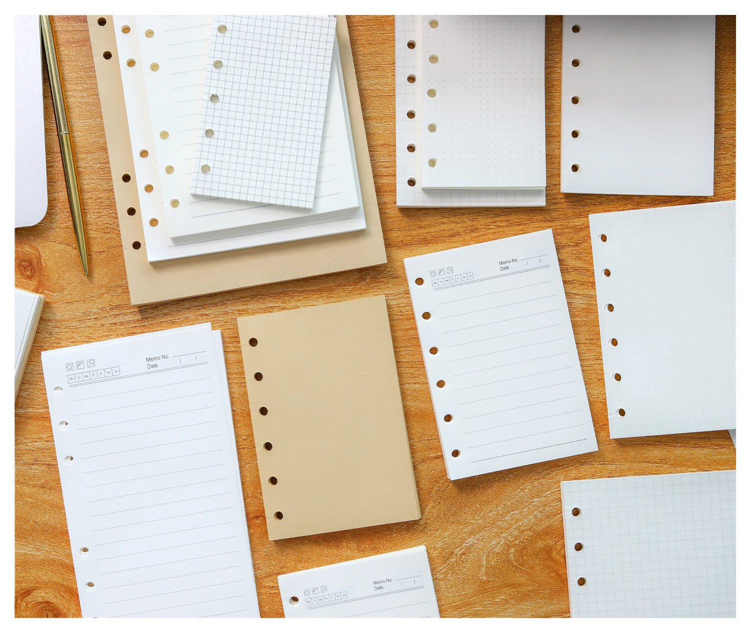 High Quality Ring Binder Notebook A5 Personal A6 A7 A8 Size Insert Refills Loose Leaf Spiral Diary Planner Inner Core 100g Paper