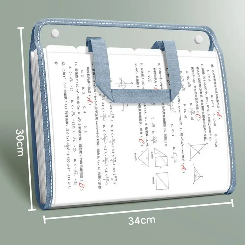 A4 Portable Accordion File Organizer, 13 Pocket Expanding Document Folder for Business School Office Student Supplies