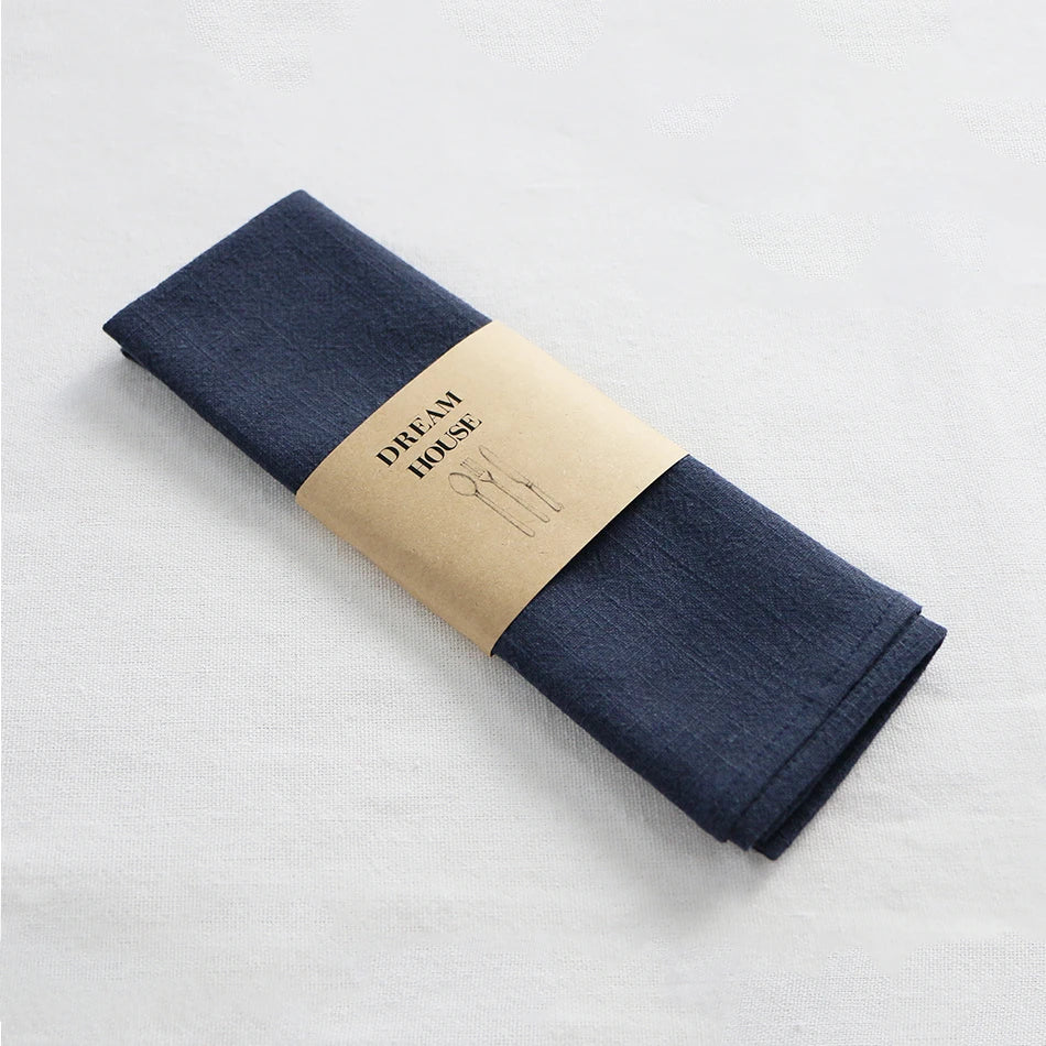 1PC Thicken Cotton Linen Colorful Cloth Napkins,Reusable Fabric Placemat,for Kitchen Dining Hotel Restaurant Serving Table Decor