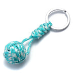 Military Parachute Woven Rope Ball Keychain Paracord Lanyard Key Ring Monkey Fist Key Chains Outdoors Survival Tool Jewelry