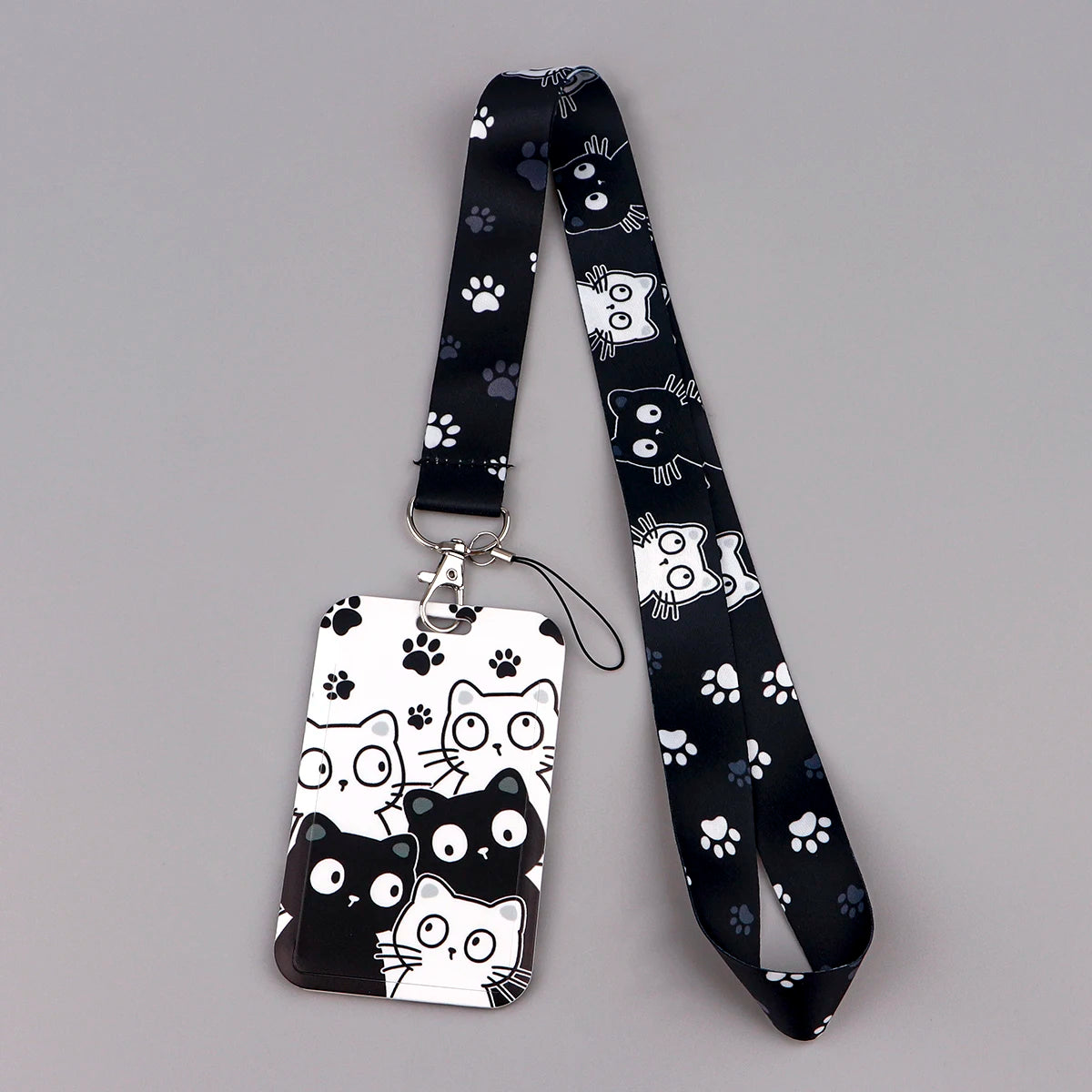 Kawaii Cat Credential Holder Cute Cat Paw Lanyards for Keys Neck Strap ID Card Gym Phone Straps Keychain Keyring Accessories