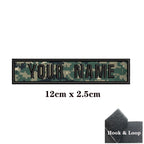 1PC Custom Name Patch Stripes Badge 10X2.5CM,8X5CM,10X4CM, 8X2.5CM,12X2.5CM,15X5CM,20X7CM, Iron On Hook Loop camouflage