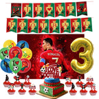 Football Player Theme Party Decoration Soccer Cr&7 Superstar Party Supplies Plate Cup Balloon Banner Paper Backdrop Party Gift