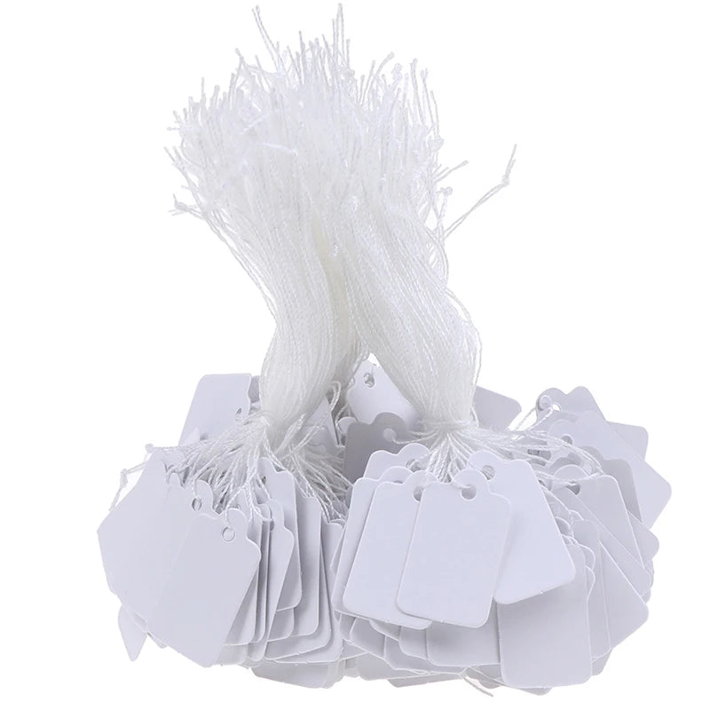 300Pcs Price Tags Label Tie String Strung Ticket Jewelry Merchandise Display Price Tags