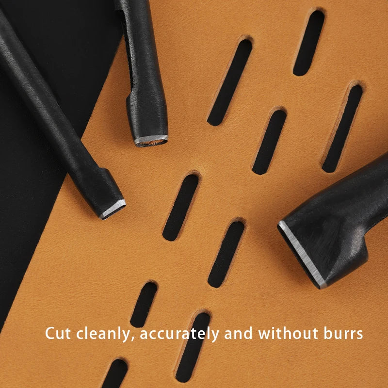 WUTA Basic Series 1pc Leather Belt Hole Puncher Oblong Hollow Punch Oval Flat Punches DIY Craft Tools for Strap Watch Band Bags