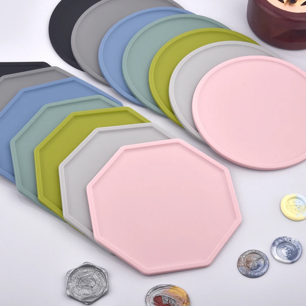 Wax Seal Stamp Silicone Mold Pad Multiple Sizes Sealing Wax Mould Mats Sealing Fix Shapes Envelope Invitation DIY Scrapbook Tool