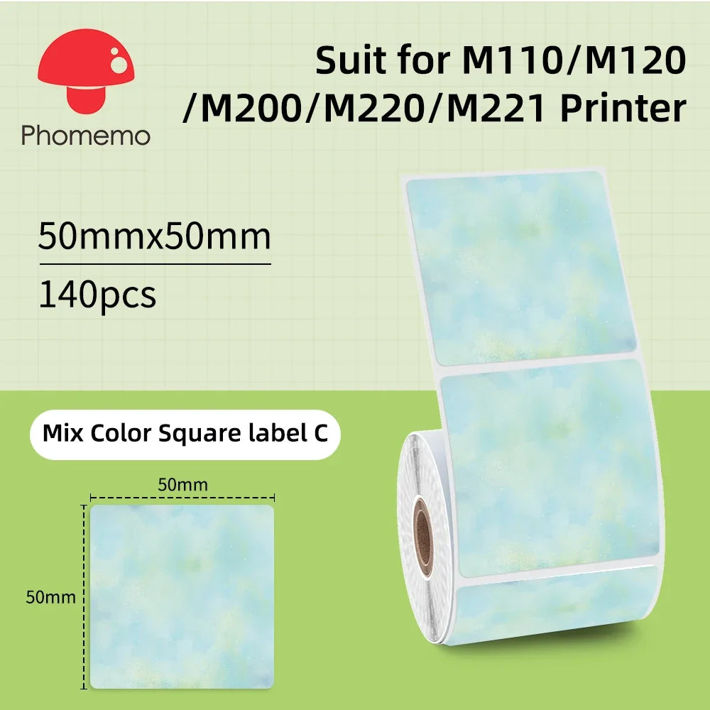 Phomemo Label For M110/M220/M221 Mini Printer Portable Thermal Label Stickers Self-Adhesive Waterproof Label Maker Sticker New