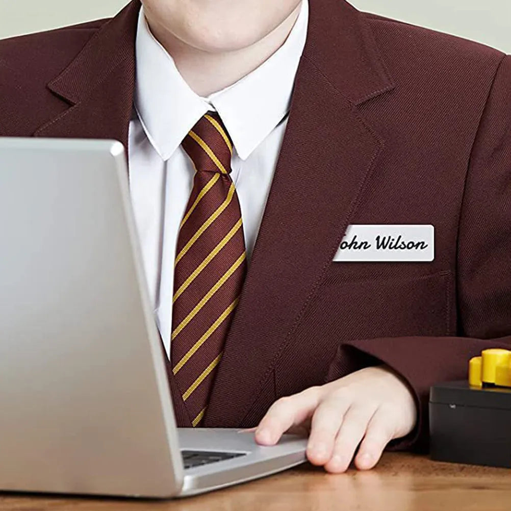 16Pcs Blank Name Badges with Pin Premium Density Board DIY Name Tag Pin for Students Workers Teachers Cafes Hotels Airlines