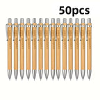 20/50/110PCS Customizable Bamboo Ballpoint Pens Smooth Writing Ideal for School Teachers Offices Advertising Promotional Pens