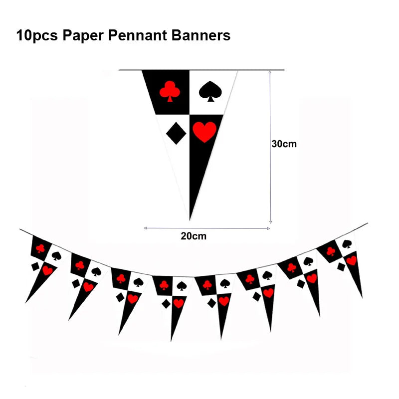 Casino Party Supplies for Men/Adults Poker Paper Plates Cups Napkins Straws for Poker Night Las Vegas Party Decorations
