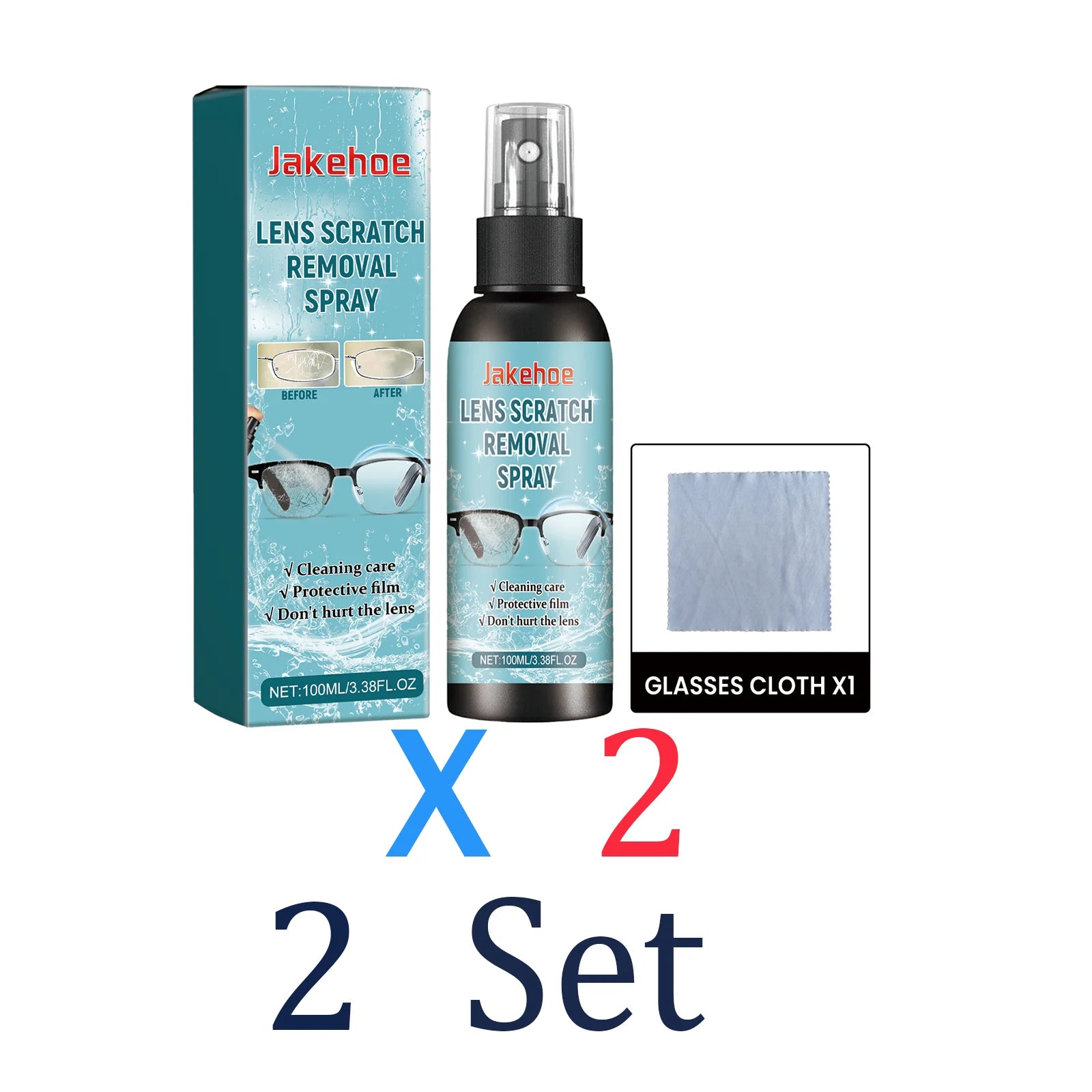 Eyeglass Lens Cleaner Spray Anti Fog Glasses Care Instant Clear Vision Oil Stain Remover Sunglasses Screen Cleaning Kit 100ml
