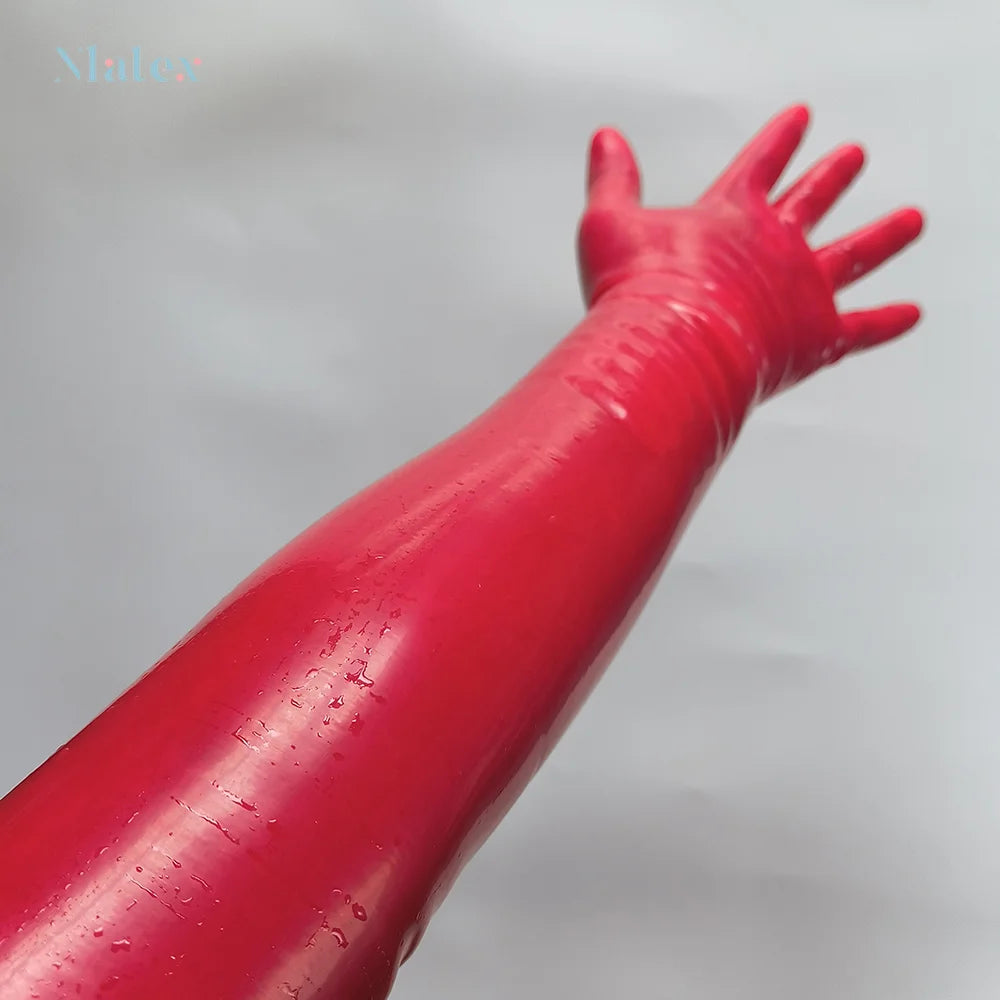 Stylish Unisex Latex Long Gloves - Durable, Natural Material, Versatile Use