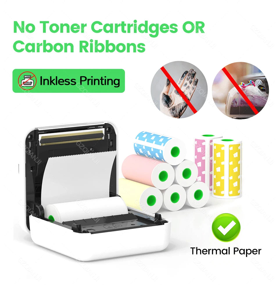 9 Colors Peripage A6 304DPI Mini Photo Printer Notes Sticker Label Printing Machine Bluetooth Portable Wireless Printer Marker