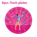 Gymnastics Disposable Tableware Cupcake Holder Plates Napkins TableCloth Banner For Birthday Party Dinnerware Party Supplies