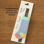 Japanese Retro Contrast-Color Sock-Style Pen Holder, Elastic Journal Binding Strap with Ruler, Portable Pen Organizer, Book Band
