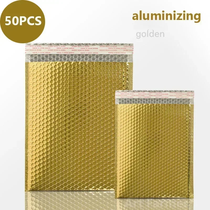 50pcs Envelopes Shipping Packaging Bags Holographic Mailer Laser Small Business Supplies Bubble Envelope Mailers Mailing Office