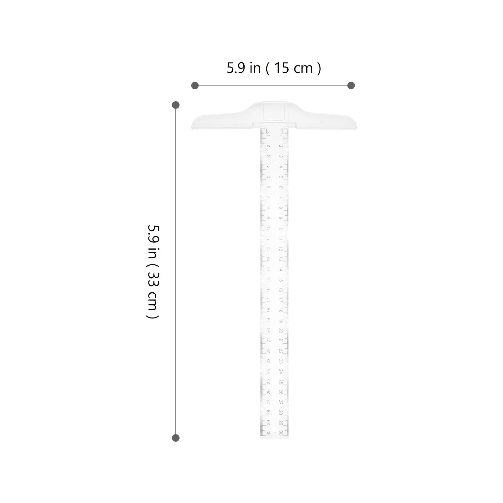 2Pcs Ruler Plastic Drafting T Shape Ruler Accurate Measuring Square for Artists Designers Woodworking Architects