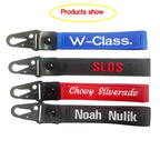 Personalized Keyrings Name Embroidered Keychain Wrist Strap Car Key Tag Custom