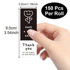 150pcs/roll Box Seal Stickers Rectangle Gift Package Labels Thank You For Your Order Stickers for Baking Decor Gift Bags Packagi