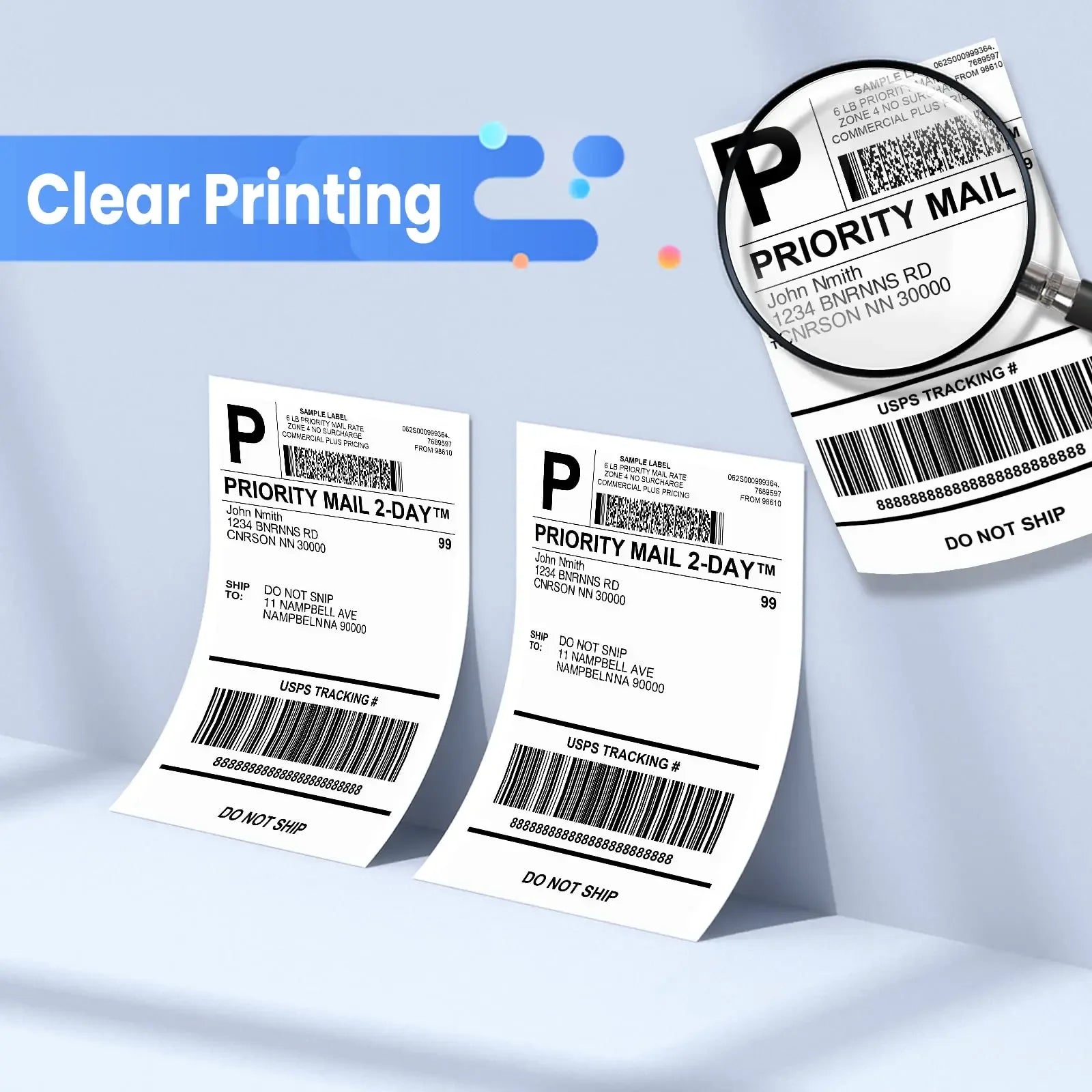 100 Sheet Phomemo A6 Size Shipping Labels 100x150mm Thermal Label Stickers Roll for PM-241BT/D520/246S Waybill Printer Labeler