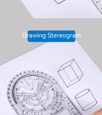 Multifunctional Geometric Function Ruler Set Mathematics Drawing Template Measuring Tool for Art Student School Office Supplies
