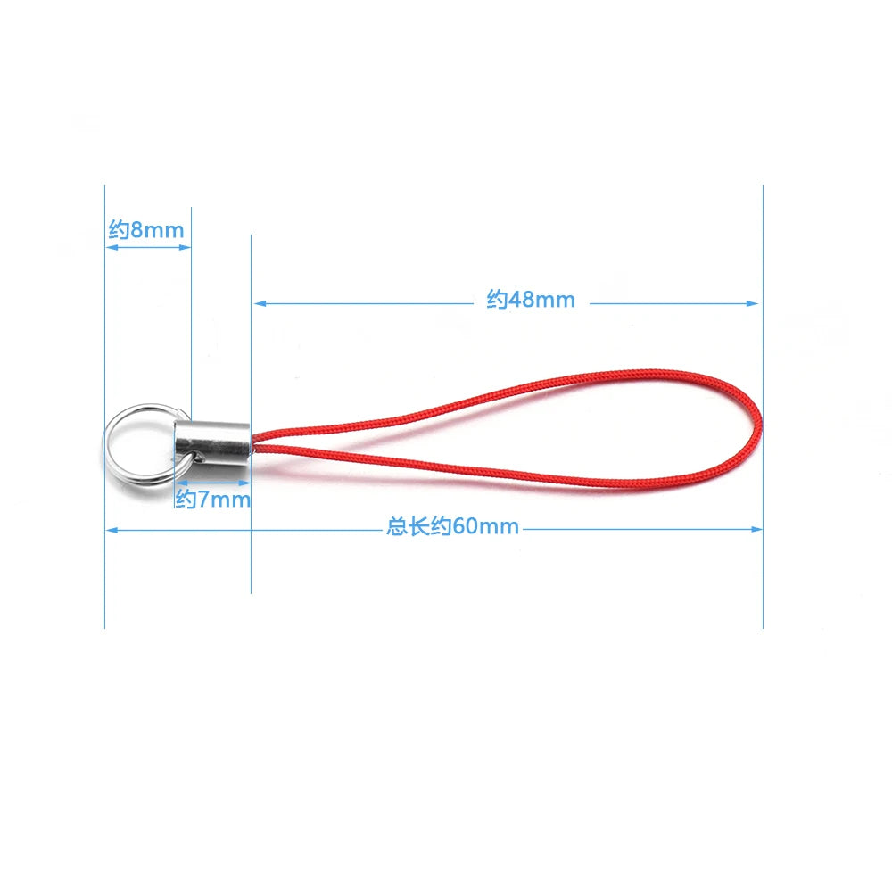 50pcs/lot Hand Wrist Lanyard String Short Grip Lanyard Mobile Phone Strap for USB Flash Drive Keychain ID Badge Holder DIY