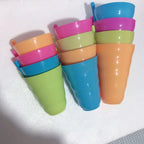 10OZ Cups for Kids Built In Straws for Everyday Use Stackable BPA Free Plastic Sip-A-Cup Drink Tumblers for Water Juice Milk