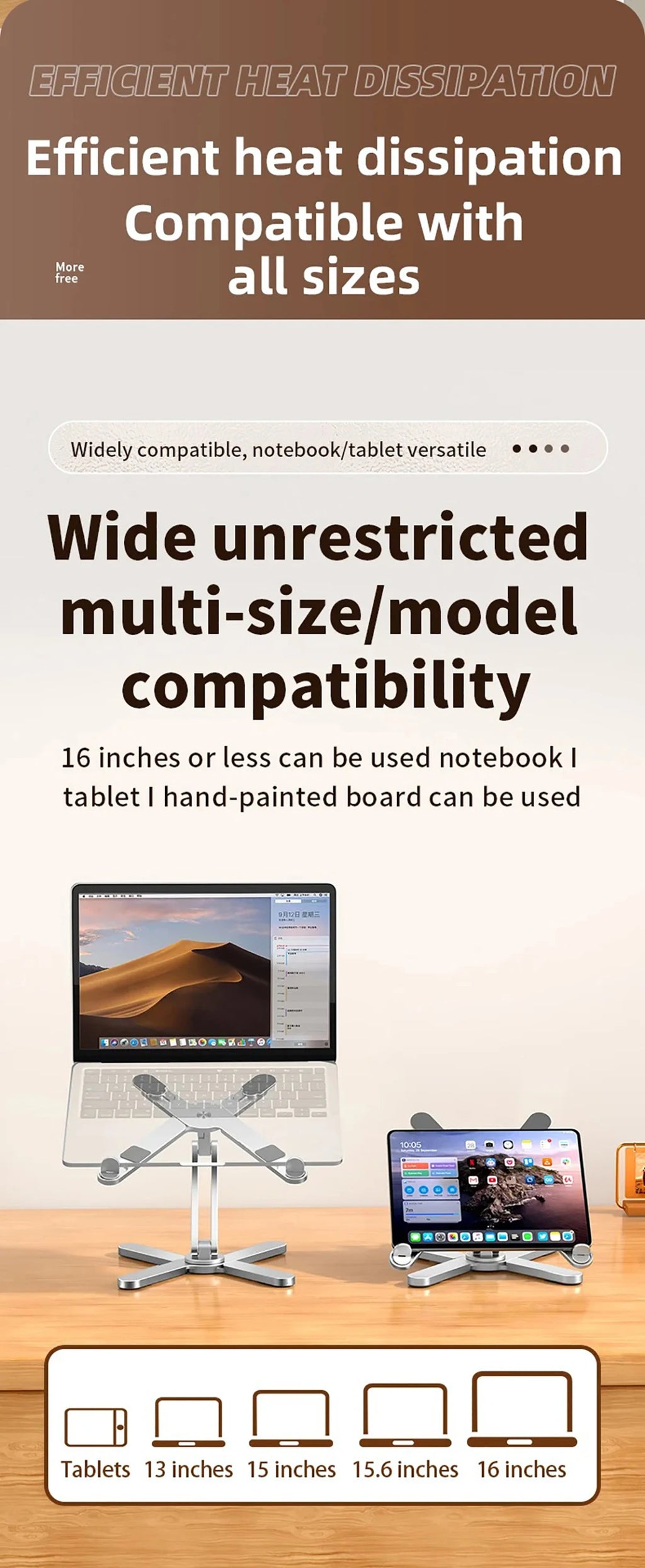 Foldable Laptop Stand 360°Rotation Notebook Table Holder Aluminum Alloy Portable Book Tablet Bracket Open-ended Heat Dissipation
