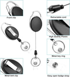 Retractable Badge Reel Heavy Duty Black Badge Reel for Nurse Hospital Office Supplies ID Lanyard Name Tag Card Badge Holder Gift