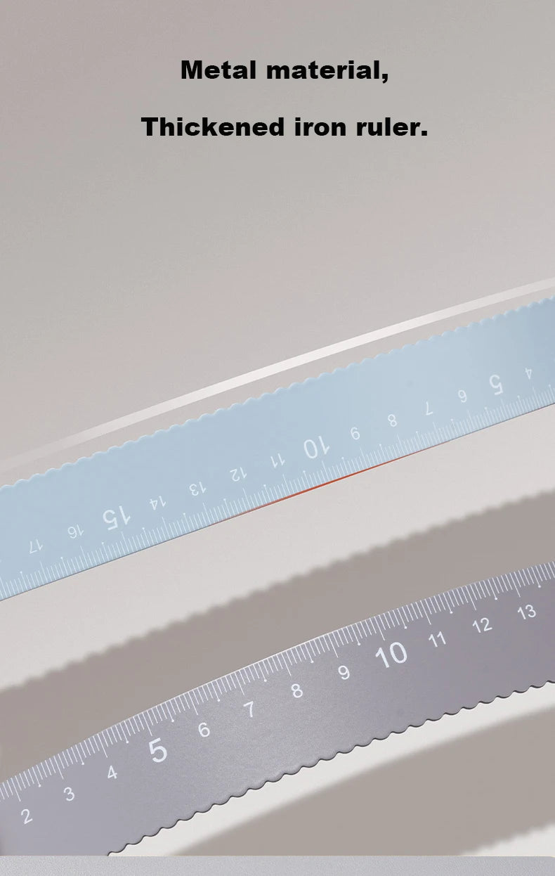 Deli 4Pcs Metal Ruler Set Multifunctional Straight Triangle Ruler Protractor Math Geometry Kit for School Kids Drawing Measuring
