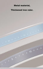 Deli 4Pcs Metal Ruler Set Multifunctional Straight Triangle Ruler Protractor Math Geometry Kit for School Kids Drawing Measuring
