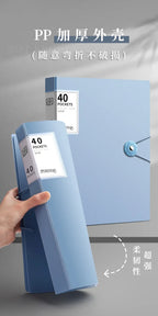 100 Pages A4 Thickened Folder Information Book Large Capacity Diy File Folder Multifunctional Document Organizer Desktop Storage