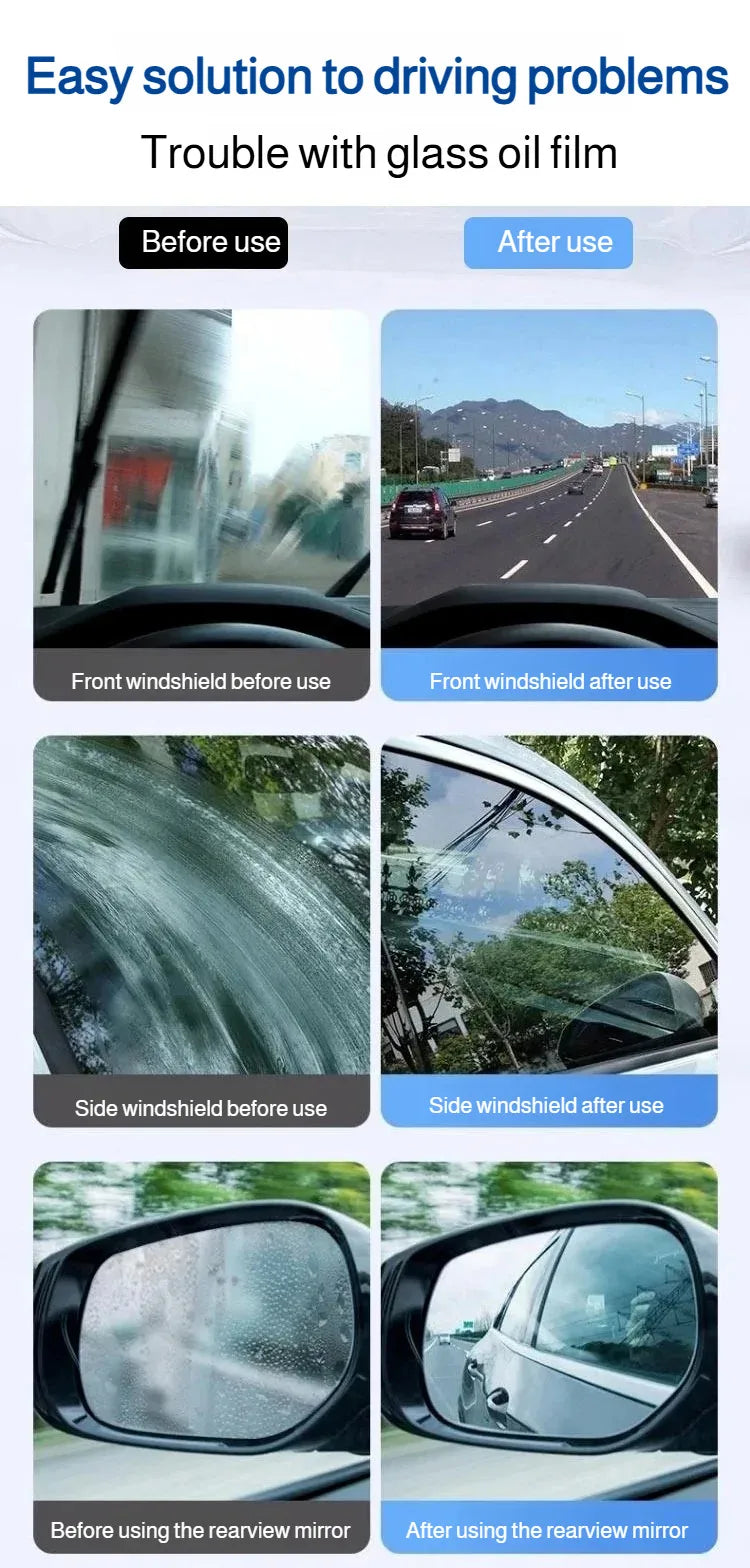 Auto Glass Polishing Liquid Light Scratch Cleaner High Gloss Film Remover Car Body Polish Spray for Windshield Shine Cleaner
