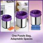 5 Rolls (100 Count) Purple Leak-Proof and Odor-Blocking Trash Bags – Extra-Large, Thick Plastic Bags