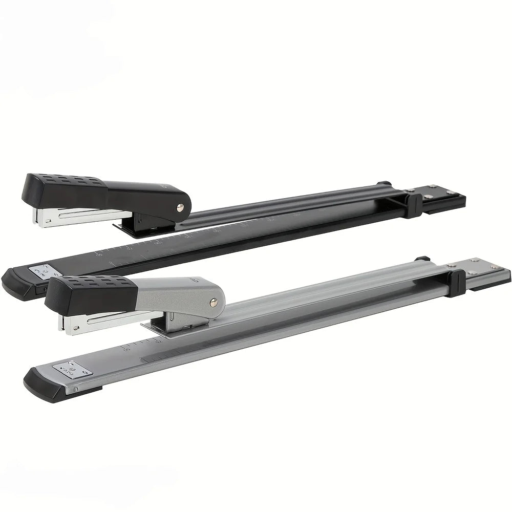 1 pcs Long Arm Manual Stapler Random Color, Ideal for Document Binding, Durable Design, Perfect for Daily Tasks