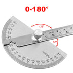 145mm stainless steel 180 protractor angle meter measuring ruler rotary mechanic tool ruler protractor