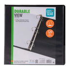 3-Ring Heavy Duty Durable View Binder with 2 D-Rings for School Office or Home Use Black Binder with Clear Front Cover Pocket for Customization Premium Quality Long Lasting Binder for Organizing Papers Documents and