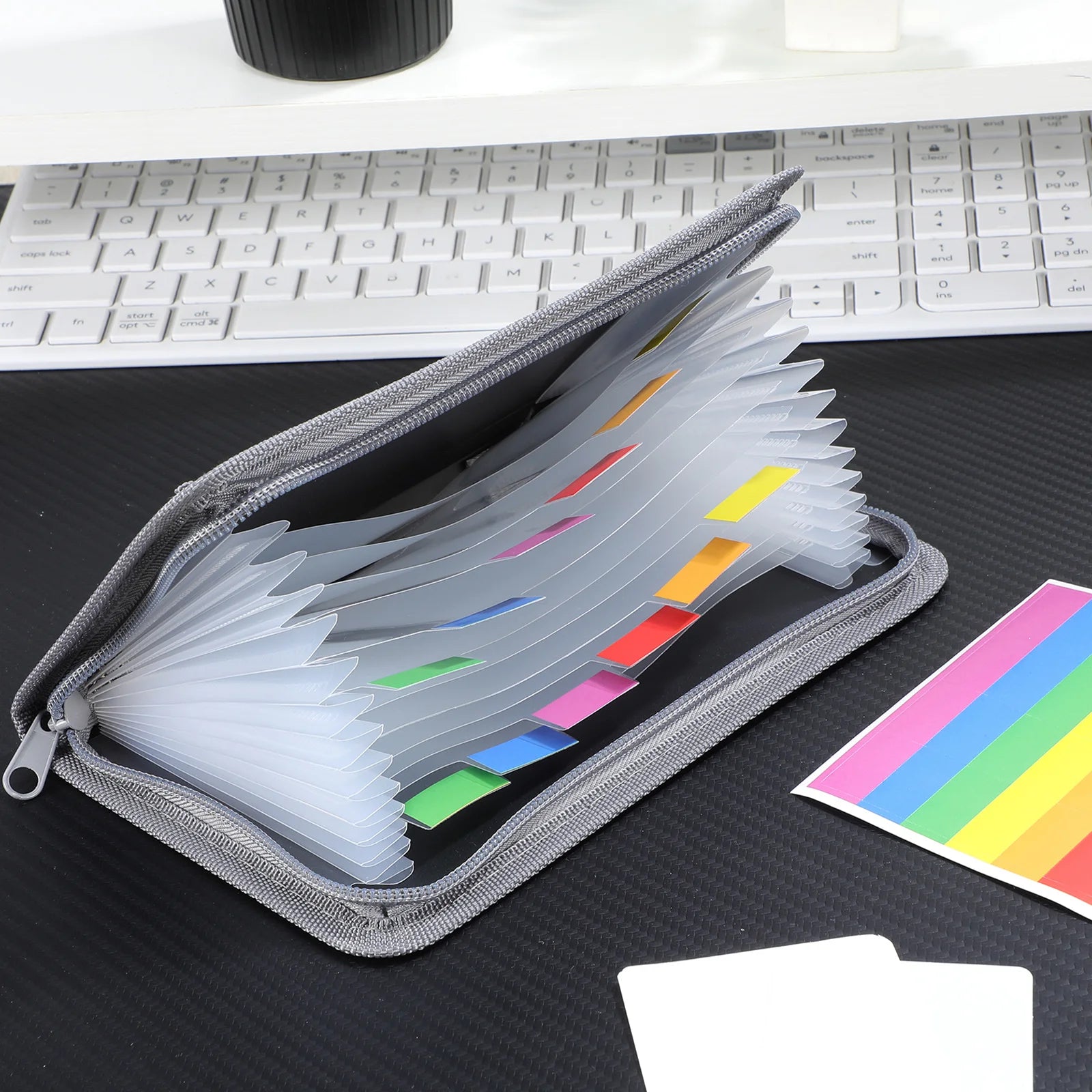 2Pcs Accordion File Folder Receipt Organizer Multi-Layer Large Capacity Plastic Expanding Document Holder Small File Organizer