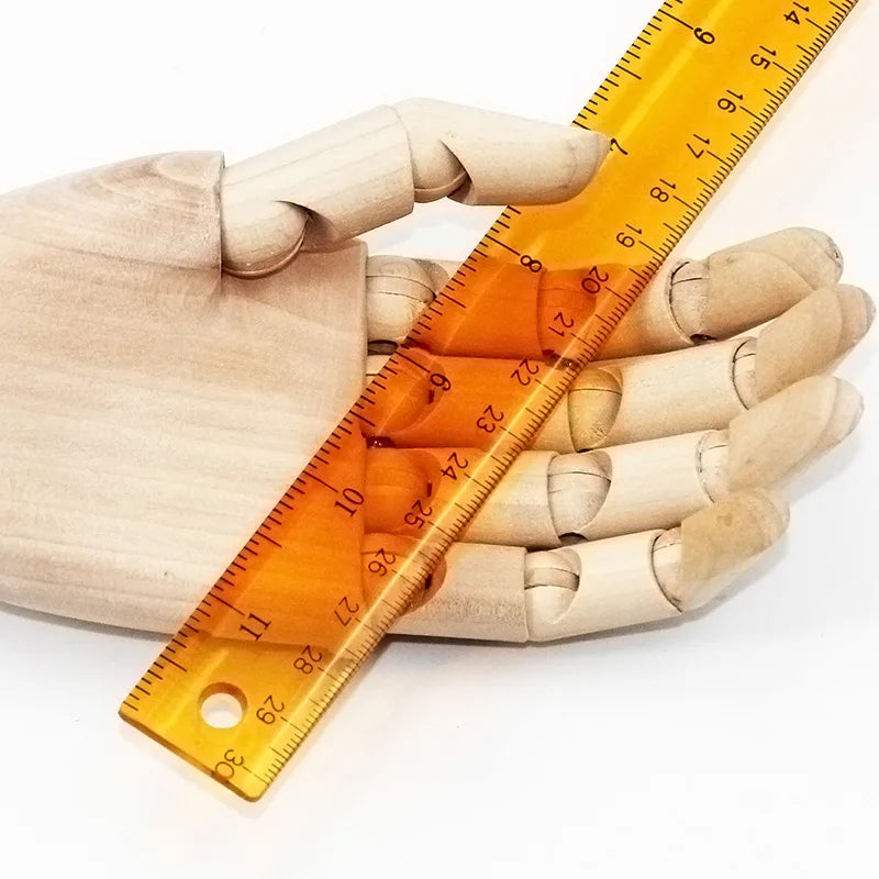 4pc, T-Square Ruler, Transparent And Orange, Clear Dual-Sided Measurement Tool For Drafting And General Layout Work