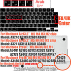 Multi-Language Keyboard Protector Compatible with for MacBook Air/Pro M5-M4 A2779,A3434,A3241 | Arabic, FR, RU, ES, IT Layouts