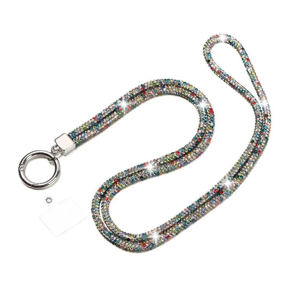 Glitter Rhinestone Phone Lanyard Phone Diamond Crystal Chain Straps Keychain Hanging Anti-lost Rope Mobile Phone Strap