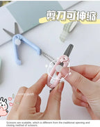 Creative Mini Portable Folding Scissors Morandi Simple Paper-Cutting Art Tool Stationary Scissors Office School Supplies.
