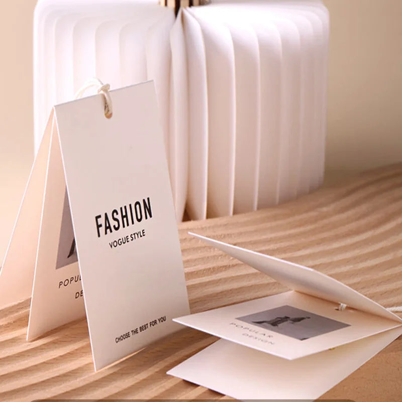 1000pcs Custom Logo Size Shape Clothing Hang Tags Paper Labels Brand Business Handmade Merchandise Personalize