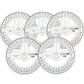 5pcs 360° Plastic Protractor Math Protractors Clear Protractor Ruler Drafting Tools Circle Protractor for Geometry