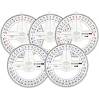 5pcs 360° Plastic Protractor Math Protractors Clear Protractor Ruler Drafting Tools Circle Protractor for Geometry