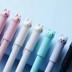 36-Pack Cat-Themed Erasable Gel Pens 6 Colors Refill Set, 0.5mm Fine Point, Heat Sensitive with Rubber Grip, Assorted Styles