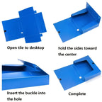 2pcs A4 Colorful File Boxes, Foldable Folder Organizers, Large Capacity for Financial Vouchers with Side Labels, Office Supplies