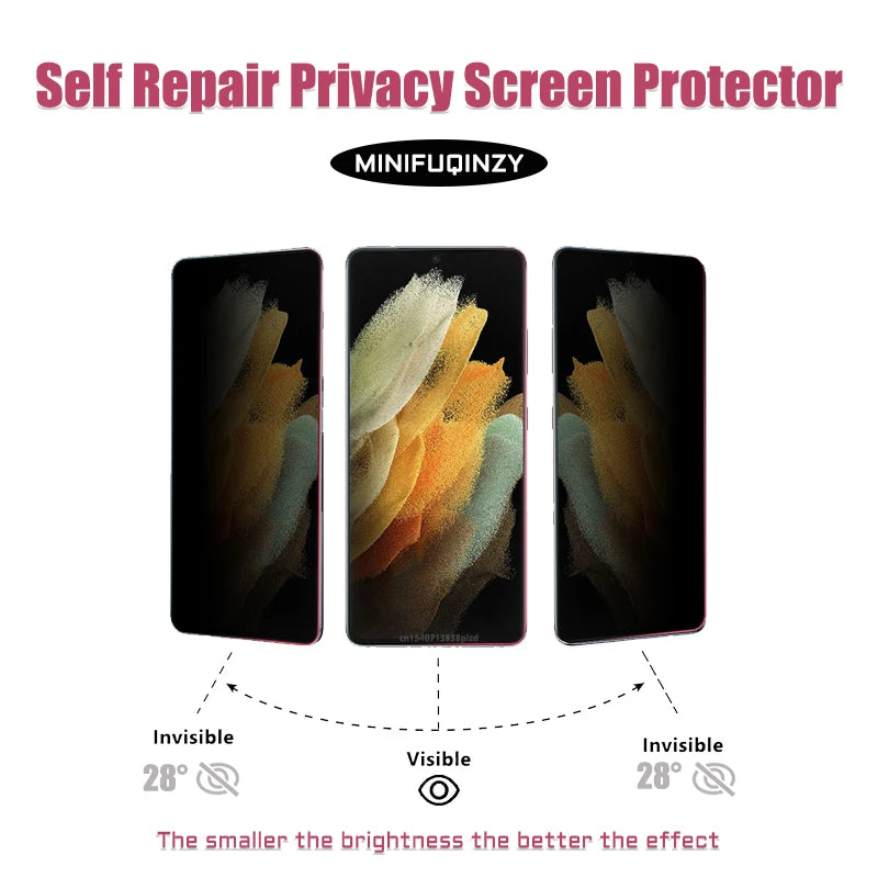 Self Repair Privacy Film For Samsung Galaxy S26 S25 S24 S23 Ultra S22 S21 S20 Plus  Anti-Spy Screen Protector Note 20 10 S10 5G
